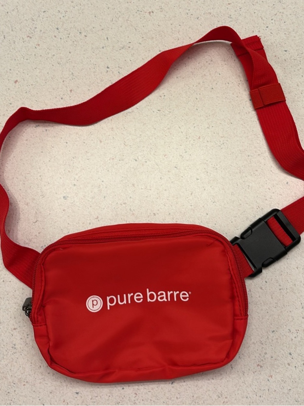 Pure Barre Red Belt Bag with Logo
